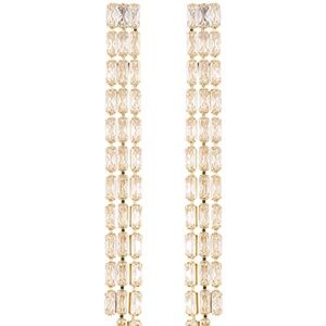 3 Line Baguette Drop Earrings